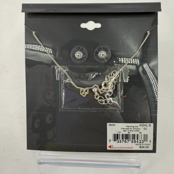 Inspired Crystal Amethyst Heart Earring and Necklace Set - Picture 2 of 3